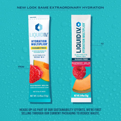 Liquid I.V.® Hydration Multiplier Sugar-Free - Raspberry Melon | Electrolyte Powder Drink Mix | 1 Pack (14 Servings) - Maple Wellness Supplements