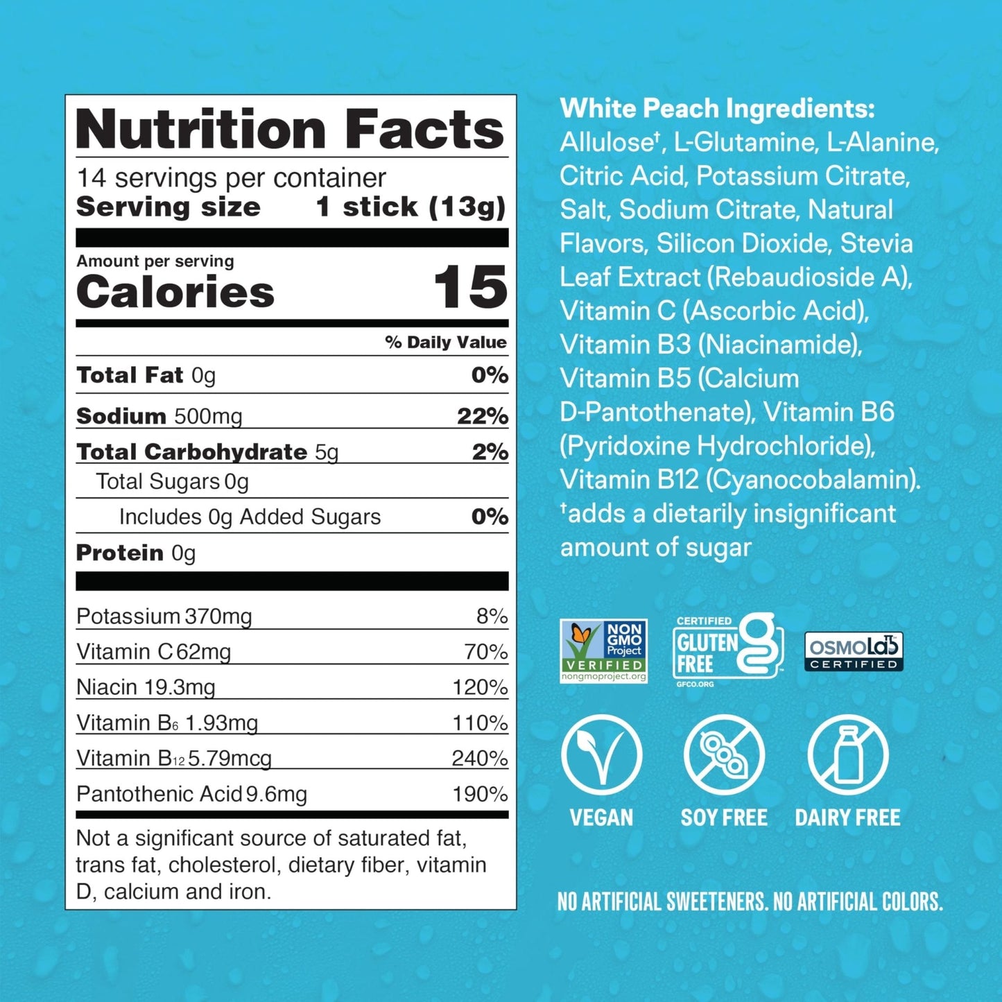 Liquid I.V.® Hydration Multiplier Sugar-Free - White Peach | Electrolyte Powder Drink Mix | 1 Pack (14 Servings) - Maple Wellness Supplements