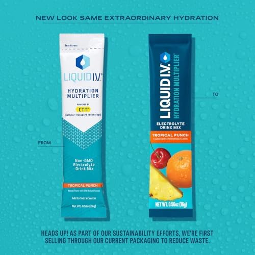 Liquid I.V.® Hydration Multiplier - Tropical Punch | Electrolyte Powder Drink Mix | 1 Pack (16 Servings) - Maple Wellness Supplements