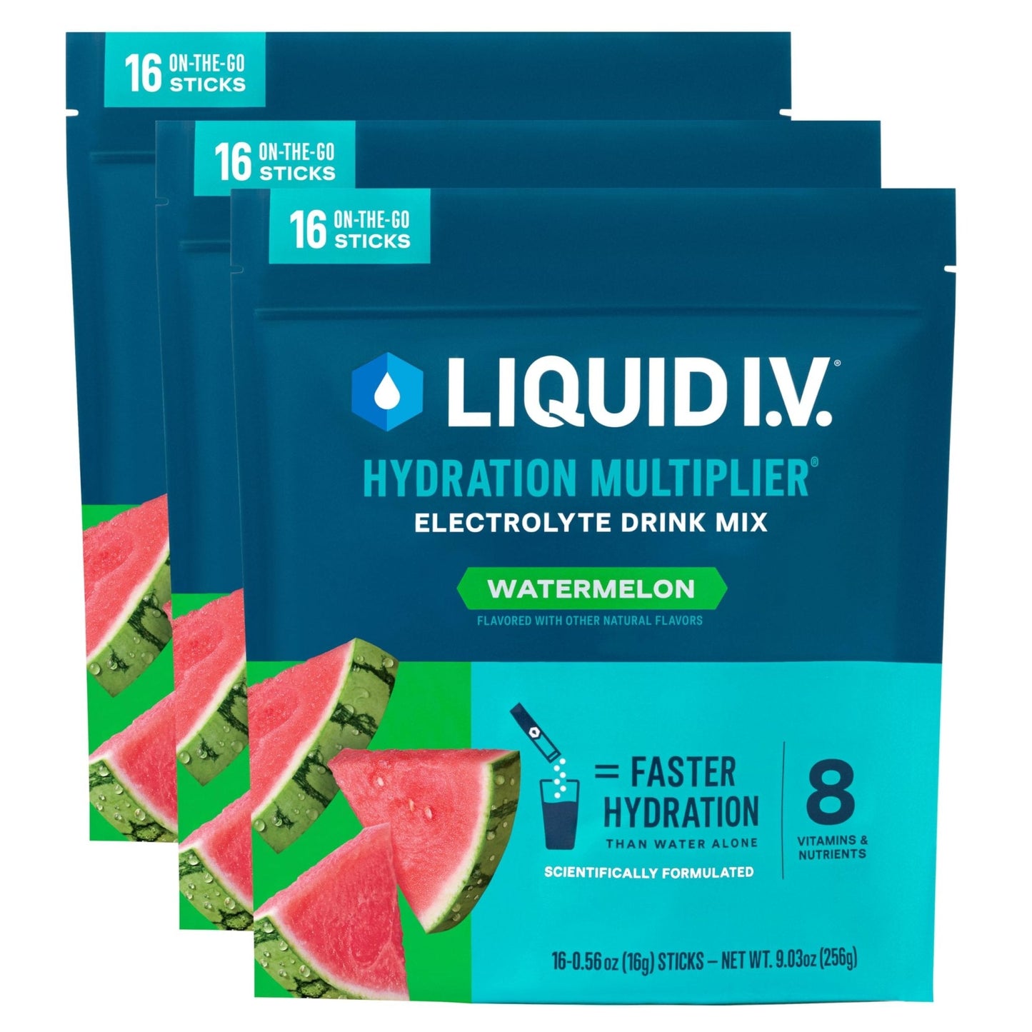 Liquid I.V.® Hydration Multiplier - Watermelon | Electrolyte Powder Drink Mix | 3 Pack (48 Servings) - Maple Wellness Supplements
