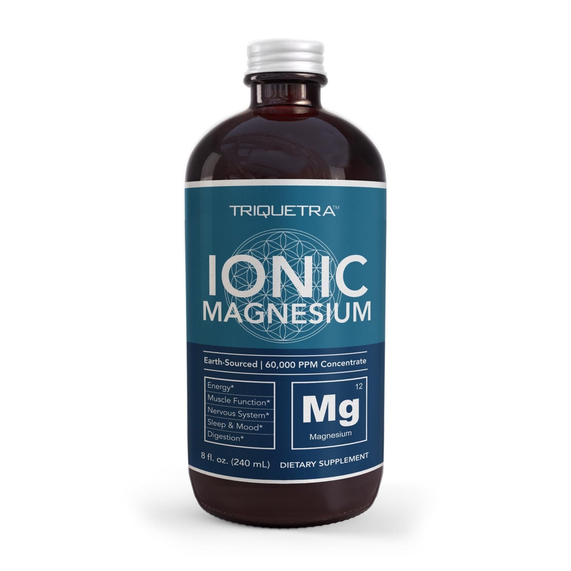 Liquid Magnesium | 8 oz - Ionic Magnesium Chloride, Highest & Fastest Absorption - Calm Mood, Sleep, Muscle Cramps & Spasms, Natural Laxative – Vegan, Glass Bottle (96 Servings) - Maple Wellness Supplements