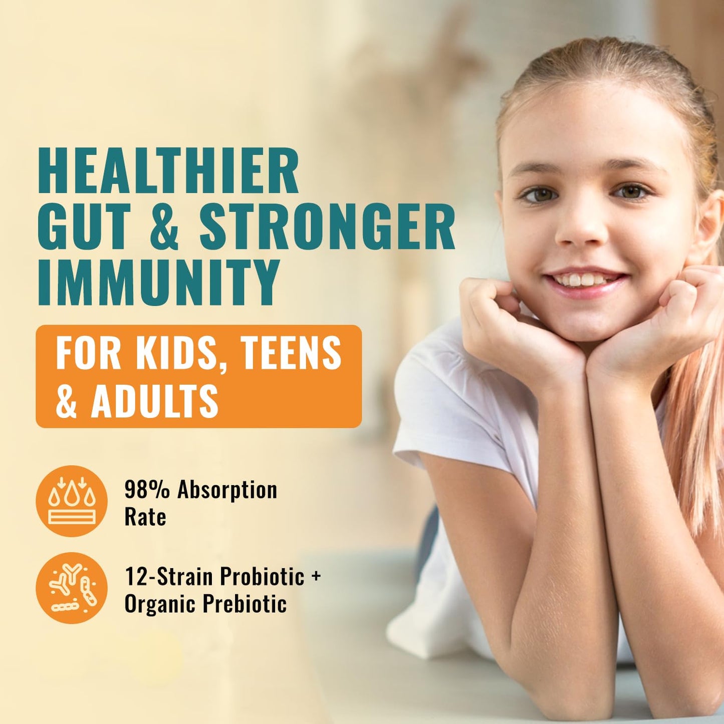 Liquid Probiotic for Women, Men, Kids, Toddler Probiotic: USDA Organic Probiotics, Vegan Probiotic Liquid & Alfalfa Blend + Acidophilus for Gut Health, - Maple Wellness Supplements