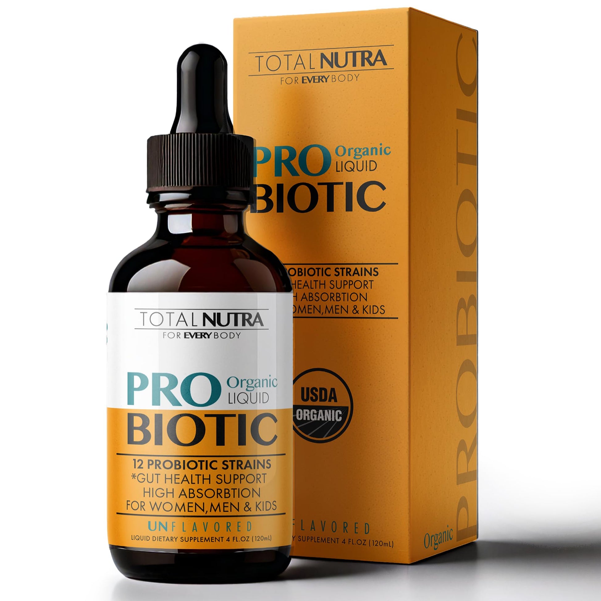 Liquid Probiotic for Women, Men, Kids, Toddler Probiotic: USDA Organic Probiotics, Vegan Probiotic Liquid & Alfalfa Blend + Acidophilus for Gut Health, - Maple Wellness Supplements