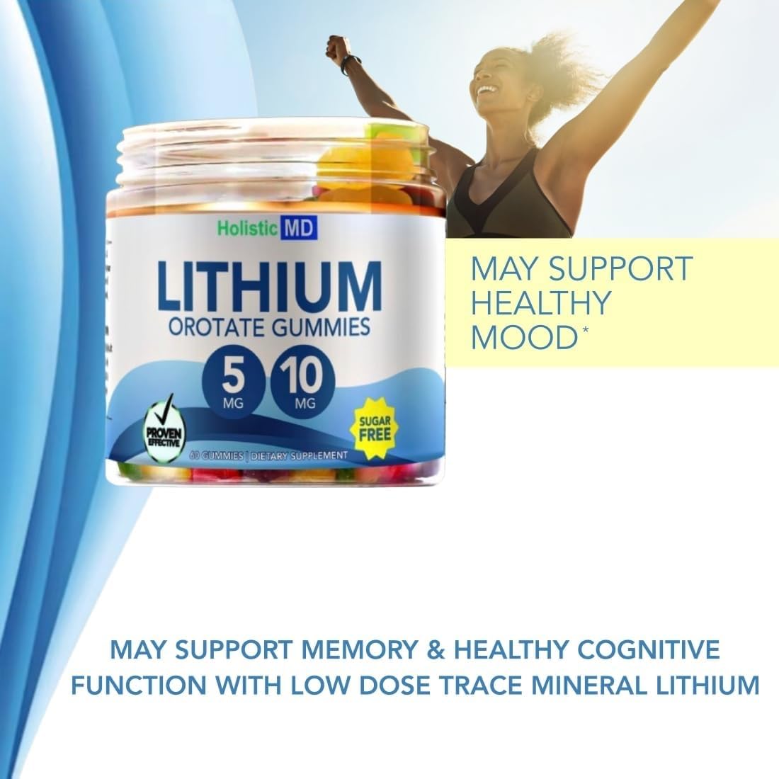 Lithium Orotate 5mg 10mg | for Men Women Kids | Lithium Orotate clinically Studied Chelated High Biovalable | 3 Flavors Sugar - Maple Wellness Supplements