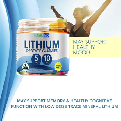 Lithium Orotate 5mg 10mg | for Men Women Kids | Lithium Orotate clinically Studied Chelated High Biovalable | 3 Flavors Sugar - Maple Wellness Supplements