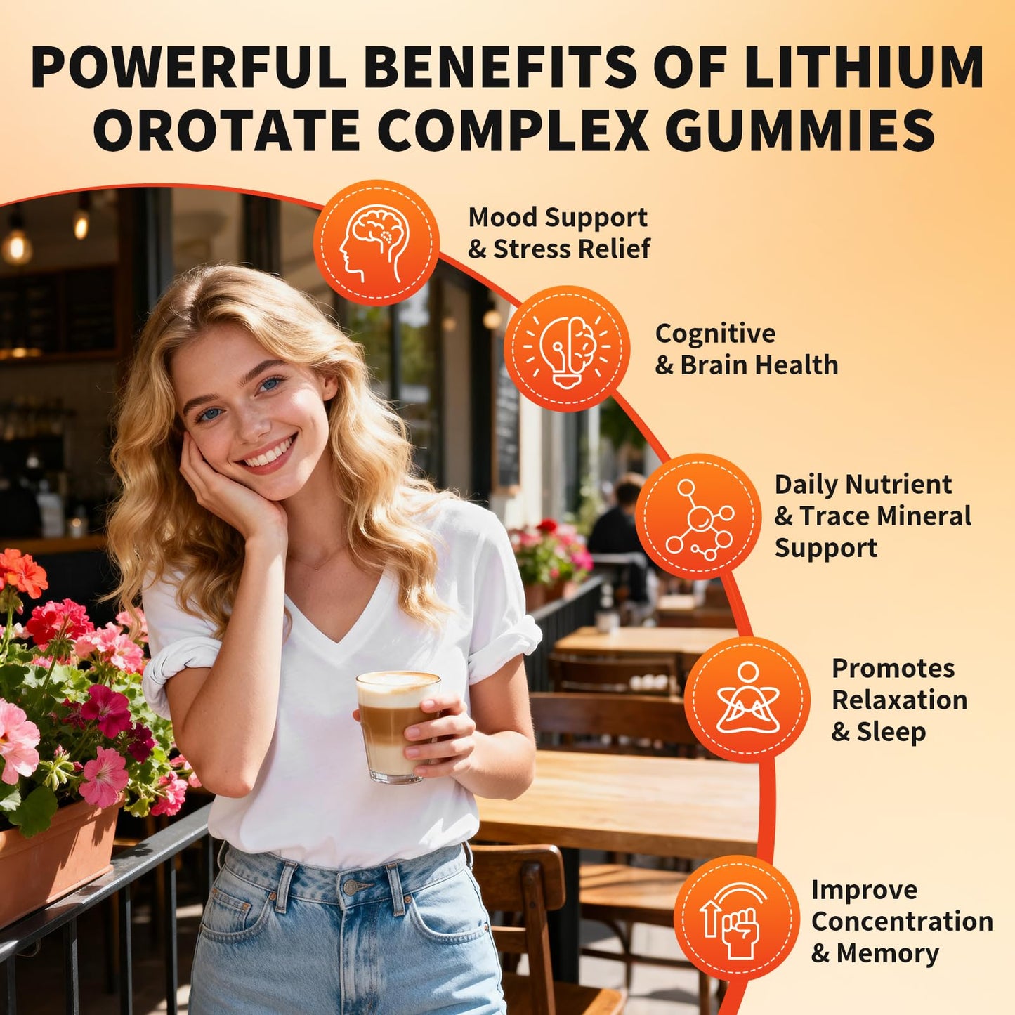 Lithium Orotate 5mg 10mg Gummies Lithium Supplements with Vitamin B, Magnesium & Selenium for Mood Support, Stress Relief, Brain Health, Non-GMO, Vegan, Gluten Free - Maple Wellness Supplements