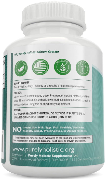 Lithium Orotate 5mg, 180 Vegetarian Lithium Capsules, Supplement Lithium Orotate 5mg, 180 Vegetarian Lithium Capsules, Helps Maintain Healthy Mood - Maple Wellness Supplements