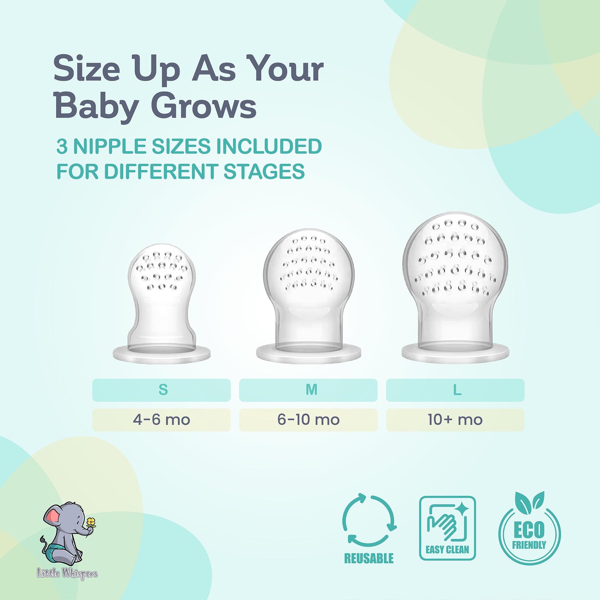 LittleWhispers Baby Fruit & Food Feeder Pacifier - Pacifier Feeders for Fresh Fruit or Frozen Breastmilk - Infant Teething Relief - Set of 2 - Maple Wellness Supplements