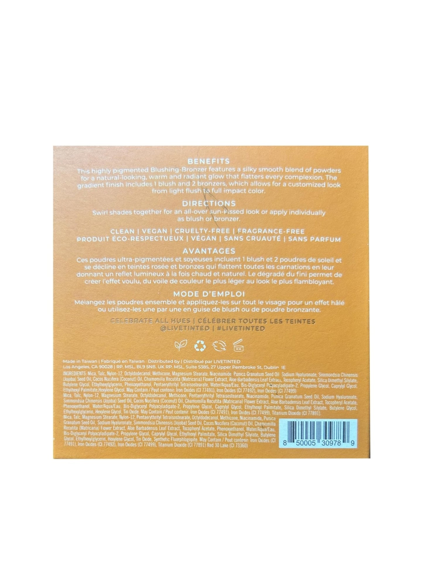 Live Tinted Huebeam Jumbo Gradient Blushing Bronzer - Lightweight, Highly-Pigmented, Buildable & Blendable - Sunkissed, Glowy, Even Toned Skin Face Blush and Bronzer - 15g / 0.5 oz - Maple Wellness Supplements