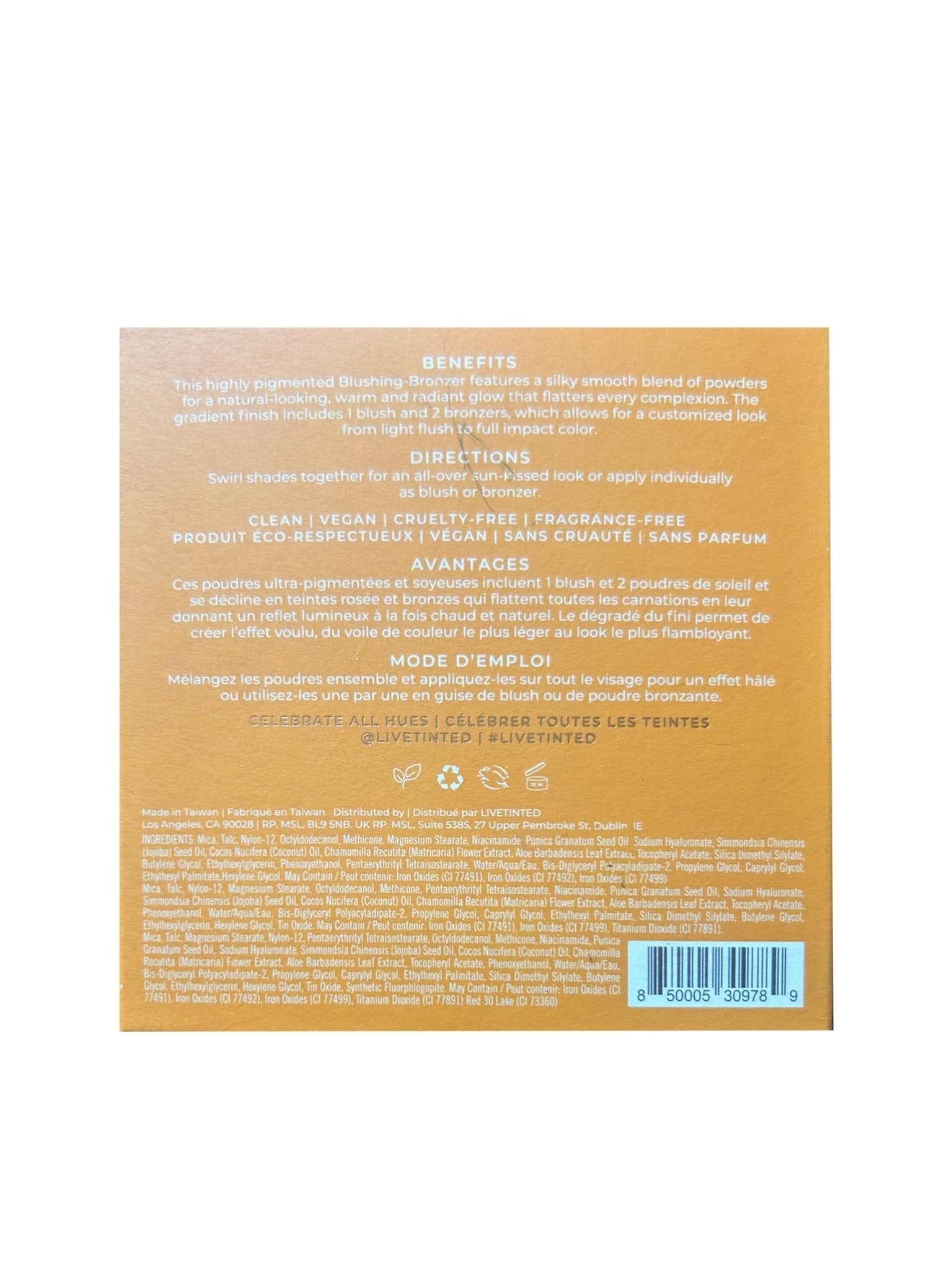 Live Tinted Huebeam Jumbo Gradient Blushing Bronzer - Lightweight, Highly-Pigmented, Buildable & Blendable - Sunkissed, Glowy, Even Toned Skin Face Blush and Bronzer - 15g / 0.5 oz - Maple Wellness Supplements