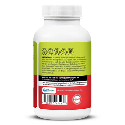 LIVELY VITAMIN CO. Great Guts Probiotic - 25 Billion CFU Probiotic - Balance Gut Microbiome, GI Tract, Inflammation, Indigestion, Reflux, Upset Stomach, & Diarrhea - 90 Caps - Maple Wellness Supplements