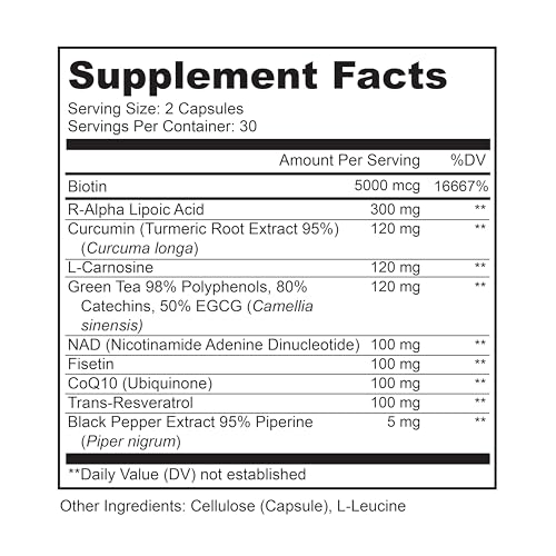 LIVELY VITAMIN CO. Perfect Ten - Anti-Aging & Antioxidant Supplement - Biotin & Lipoic Acid - Healthy Hair, Skin, Nails - Energy Boost - Sharper Brain Function - Stronger Immunity - 60 Capsules - Maple Wellness Supplements