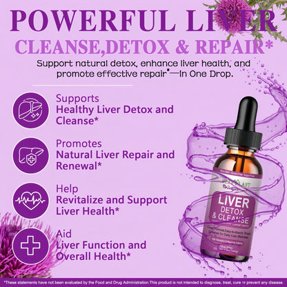 Liver Cleanse Detox & Repair Drops - Liquid Liver Support Tincture with Milk Thistle, Dandelion, Artichoke, TUDCA, NAC, Chanca Piedra - 15-in-1 Advanced Liver Detox Health Supplement - Vegan, Non-GMO - Maple Wellness Supplements