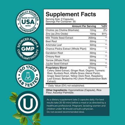 Liver Cleanse Detox & Repair - Milk Thistle Supplement for Digestion & Immune Health - Ginger Root, Choline & Dandelion Root - Maple Wellness Supplements