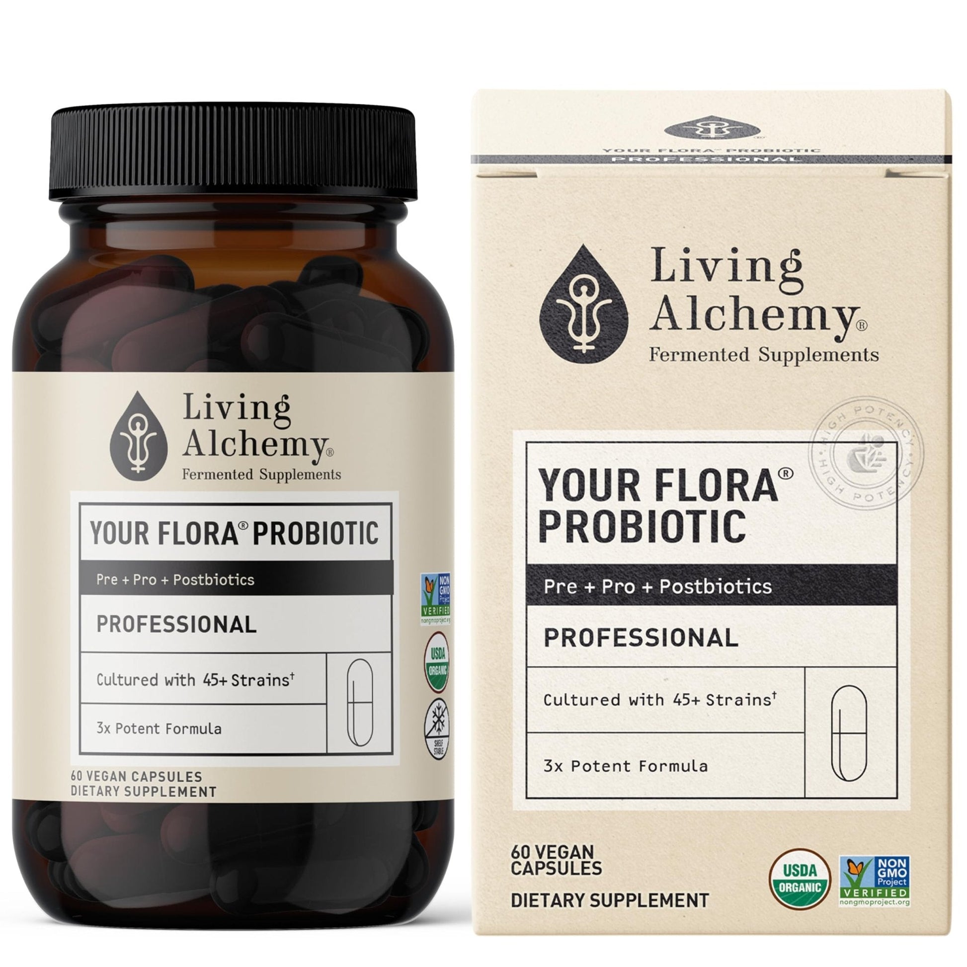 Living Alchemy Gut Health Supplements for Men & Women - Your Flora Probiotic Professional Digestion Supplement with Fermented Soybean, Prebiotics, - Maple Wellness Supplements