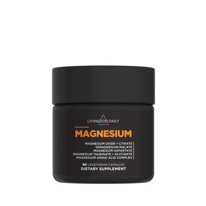 Livingood Daily Magnesium Supplement with Magnesium Glycinate, Citrate, Malate, Oxide, Aspartate, Amino Acid Complex and Chicory Root for Heart Health - Maple Wellness Supplements