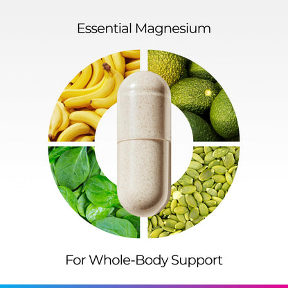 Livingood Daily Magnesium Supplement with Magnesium Glycinate, Citrate, Malate, Oxide, Aspartate, Amino Acid Complex and Chicory Root for Heart Health, Sleep and Muscle Support, 300mg, 60 Capsules - Maple Wellness Supplements