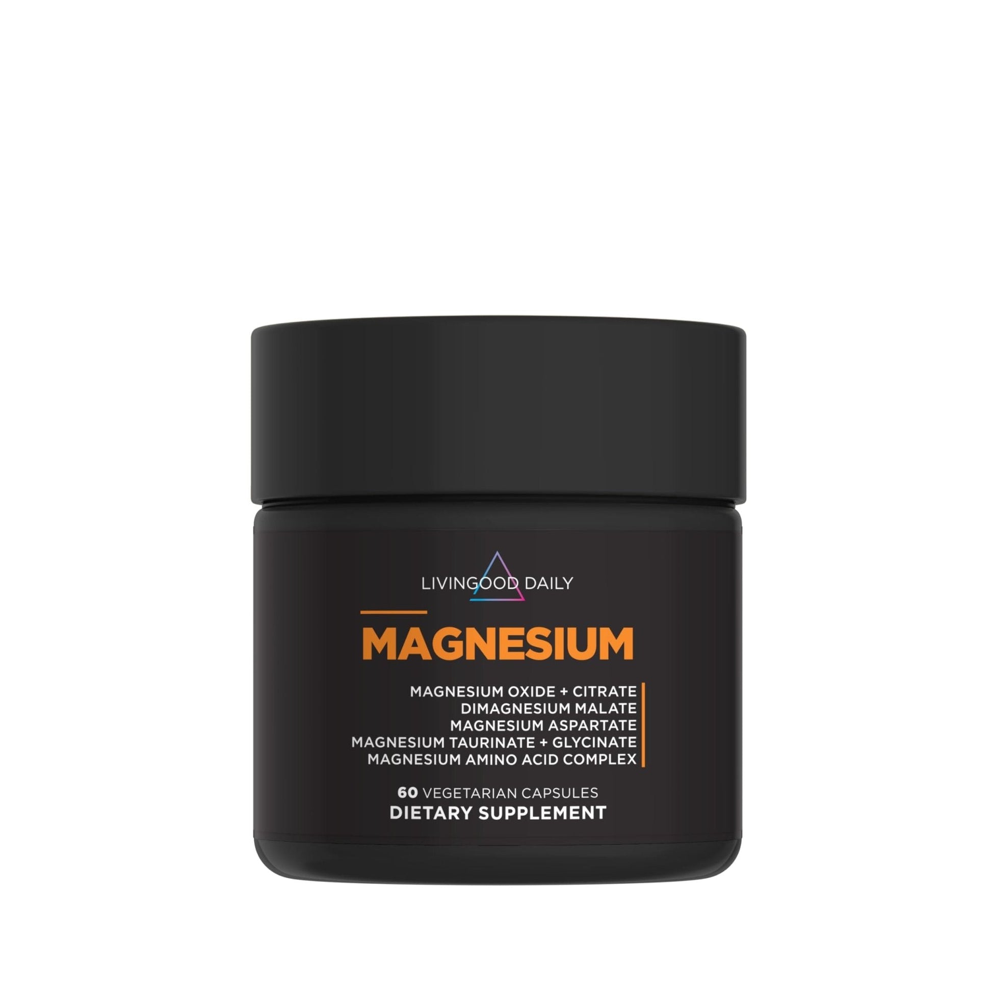 Livingood Daily Magnesium Supplement with Magnesium Glycinate, Citrate, Malate, Oxide, Aspartate, Amino Acid Complex and Chicory Root for Heart Health, Sleep and Muscle Support, 300mg, 60 Capsules - Maple Wellness Supplements