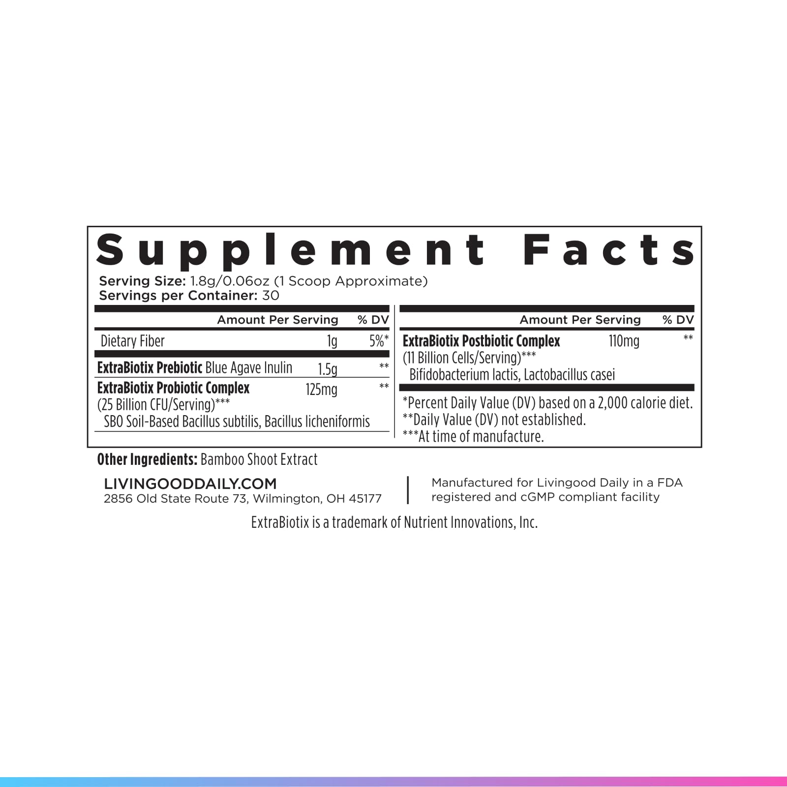 Livingood Daily Pre Pro Post Biotics Blend Powder, Digestive Health Supplement with Prebiotics from Organic Blue Agave Inulin, SBO Probiotics, Probiotics for Women & Men - Maple Wellness Supplements