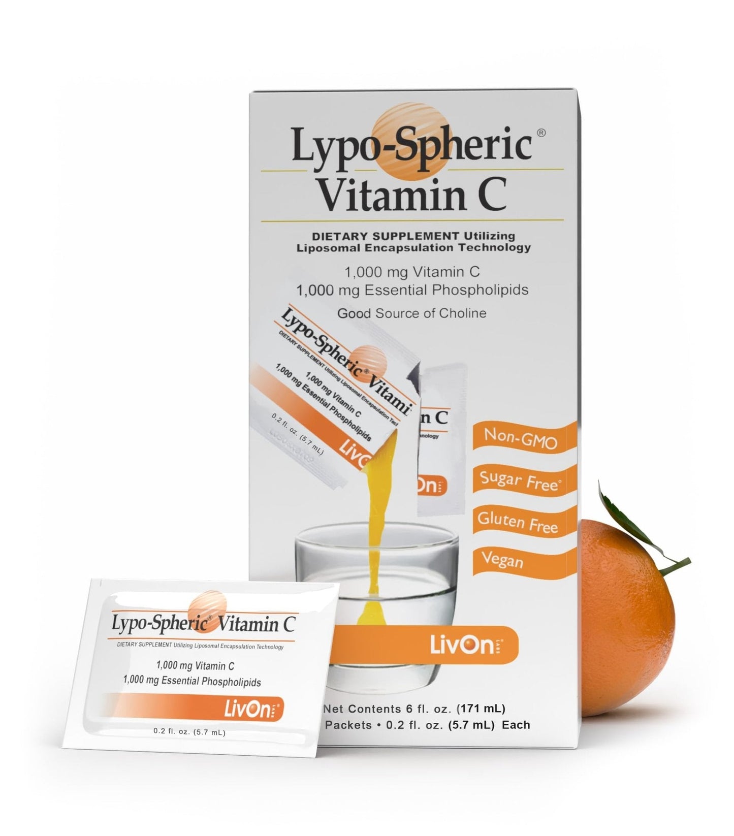 LivOn Laboratories Lypo–Spheric Liposomal Vitamin C 1000mg - No Sugar, Immune Support, Plant Based - Easy to Swallow, Absorbable - Non–GMO, Gluten Free - Maple Wellness Supplements