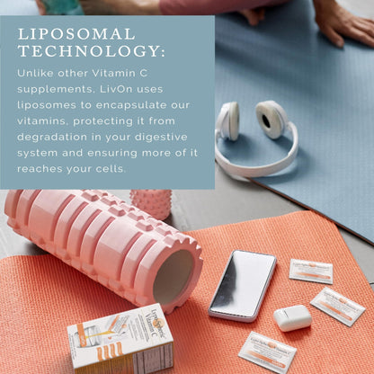 LivOn Laboratories Lypo–Spheric Vitamin C – 6 Cartons (180 Packets) – 1,000 mg Vitamin C & 1,000 mg Essential Phospholipids Per Packet – Liposome Encapsulated for Improved Absorption – 100% Non–GMO - Maple Wellness Supplements