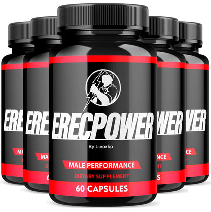 LIVORKA Erecpower Multivitamin Male Performance Capsules for Mens Health, Advanced Formula - 300 Capsules (5 Month Supply) - Pack of 5 - Maple Wellness Supplements
