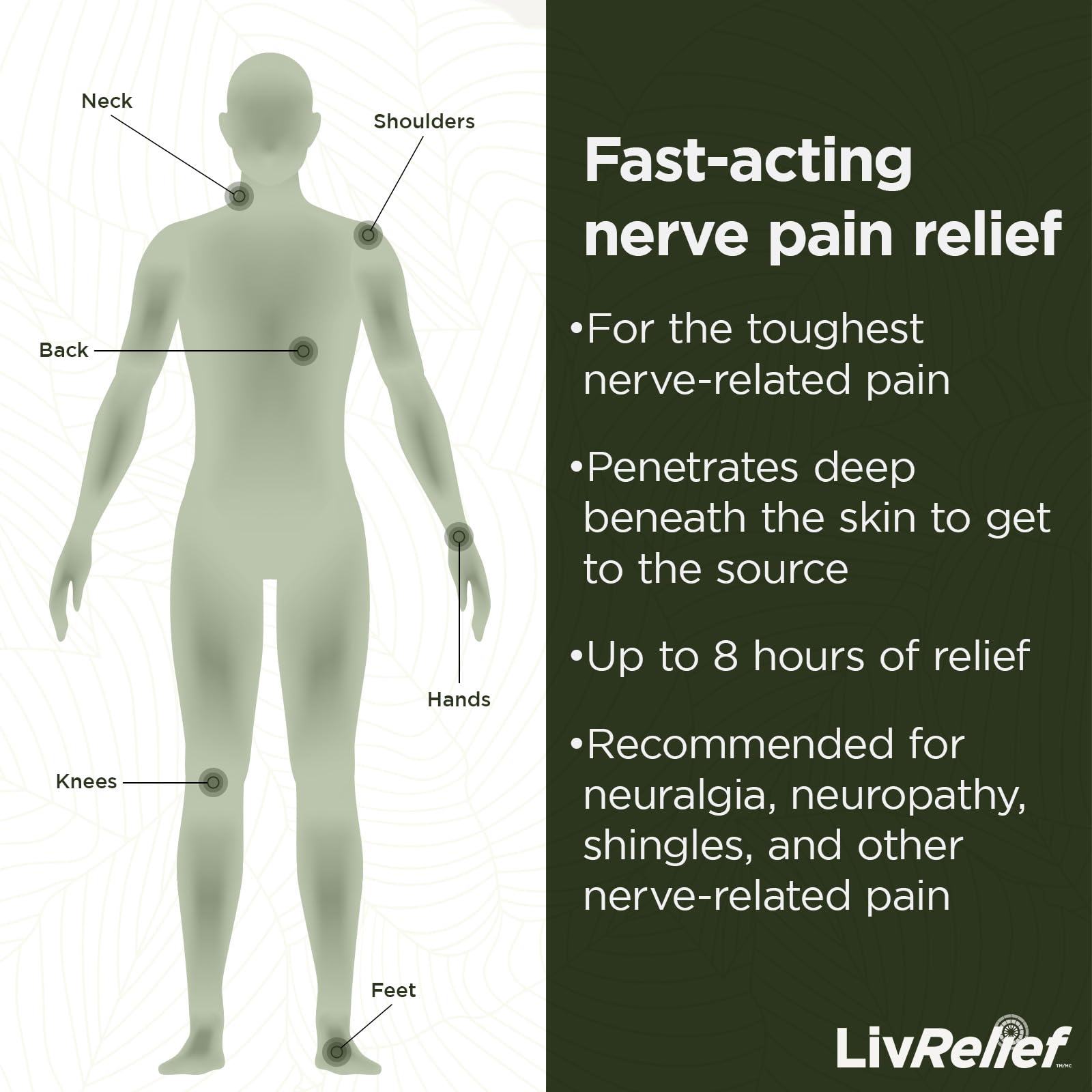 LivRelief Nerve Pain Relief Extra Strength - 50g - Maple Wellness Supplements