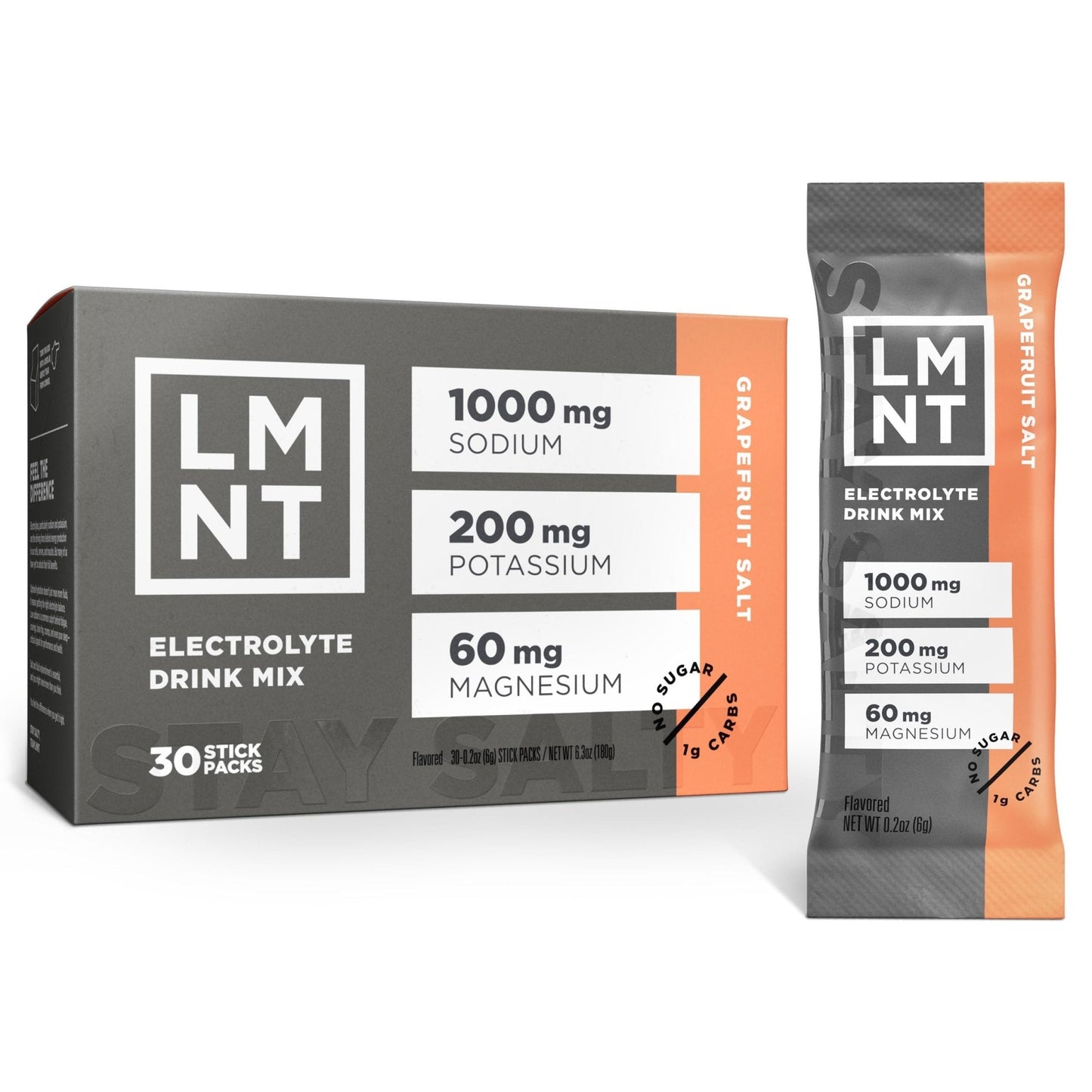 LMNT Zero Sugar Electrolytes - Grapefruit Salt | Drink Mix | 30 Count - Maple Wellness Supplements