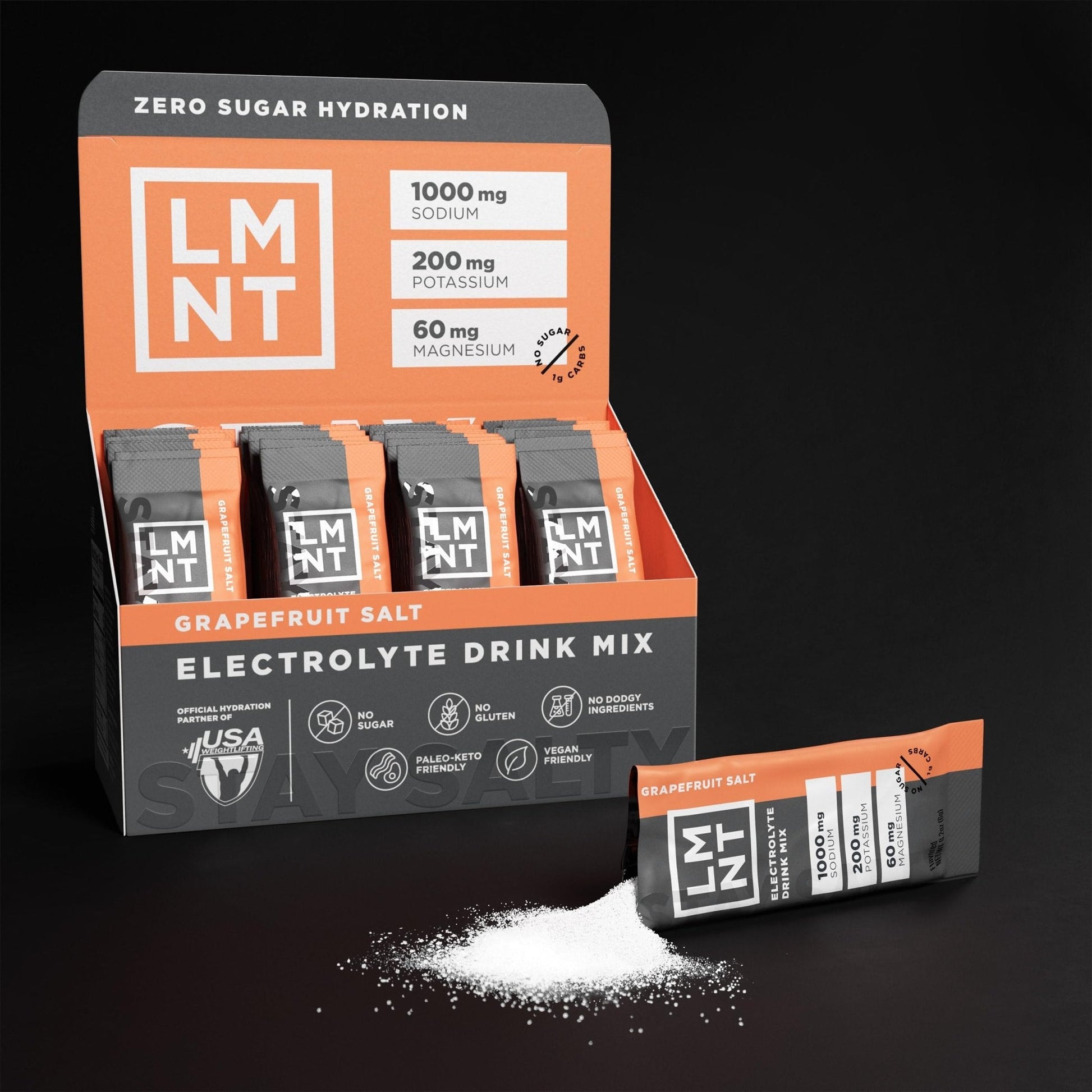 LMNT Zero Sugar Electrolytes - Grapefruit Salt | Drink Mix | 30 Count - Maple Wellness Supplements