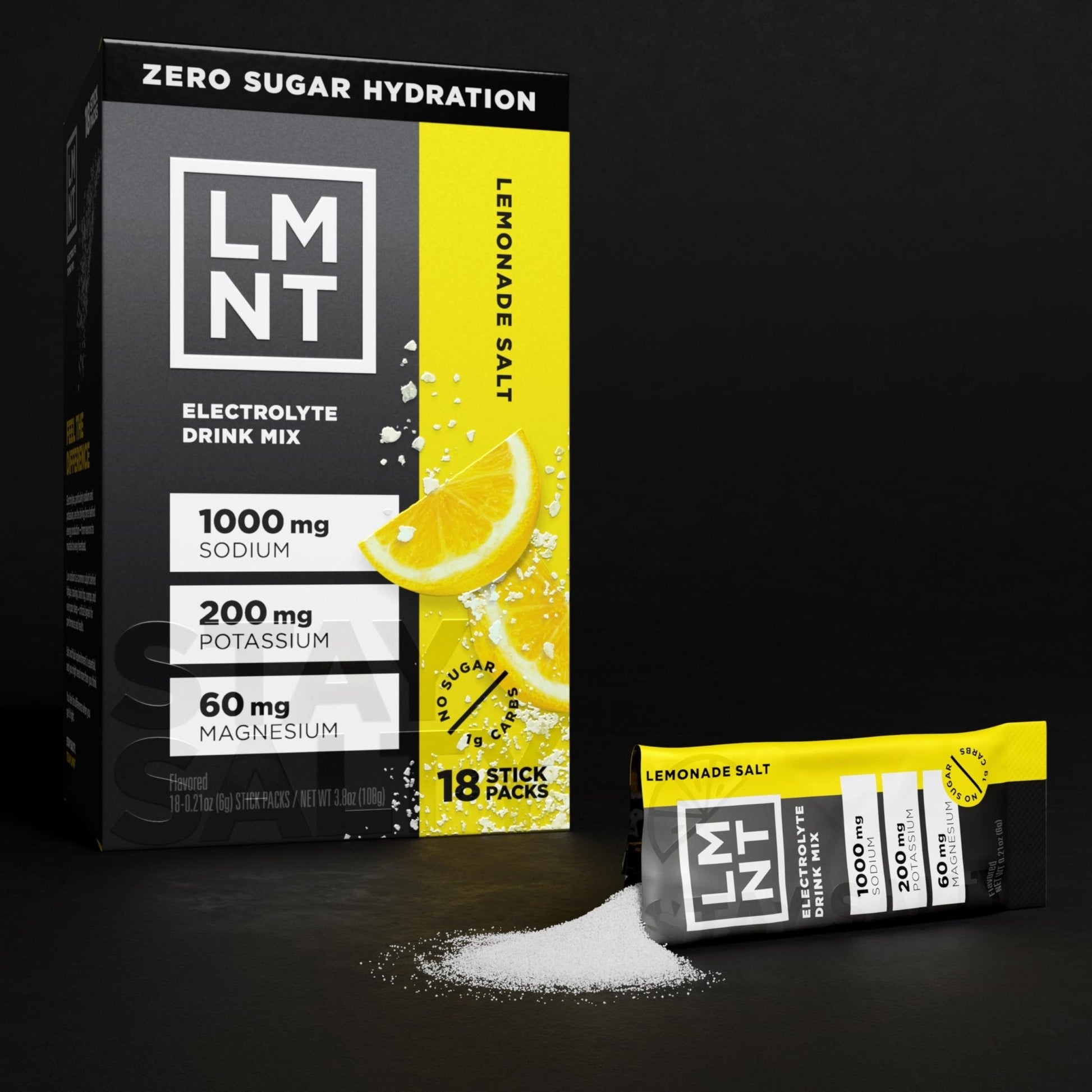 LMNT Zero Sugar Electrolytes - Lemonade | Drink Mix | 18-Count - Maple Wellness Supplements