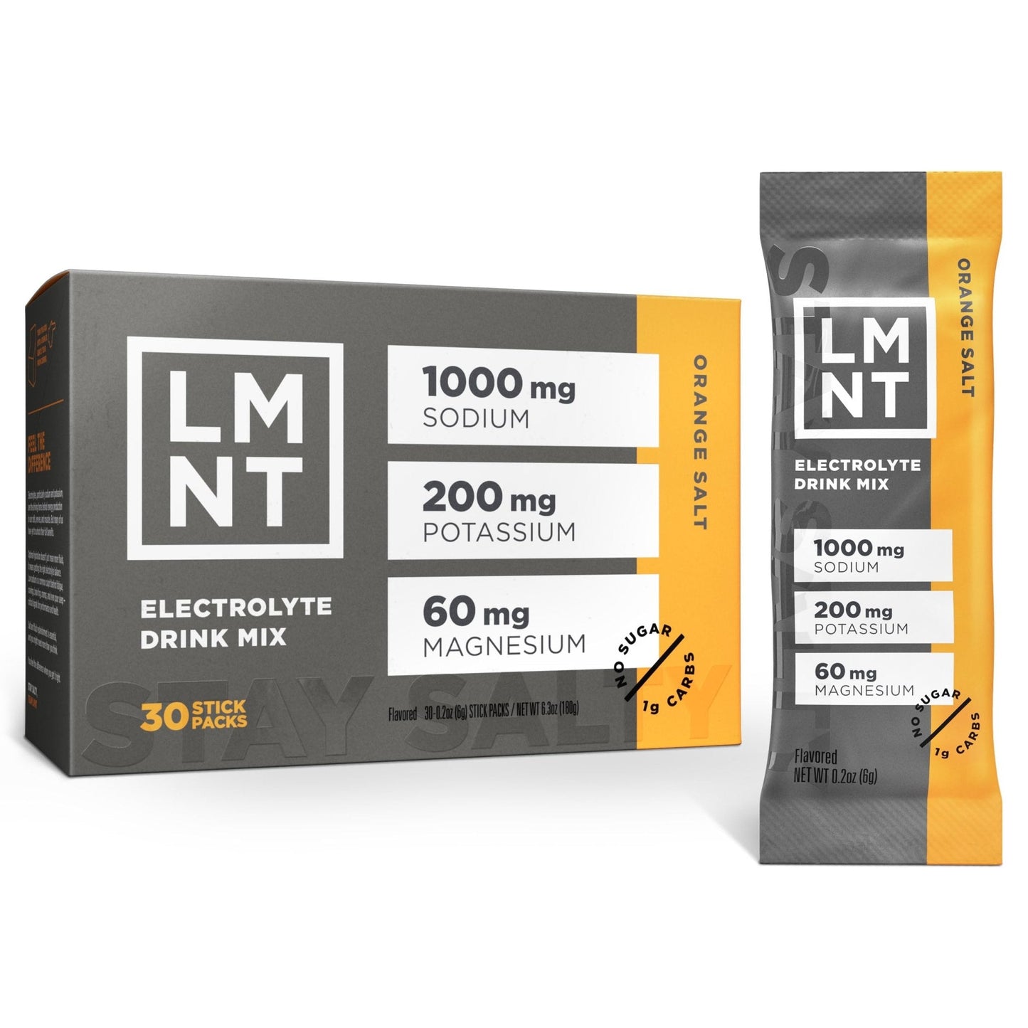 LMNT Zero Sugar Electrolytes - Orange Salt | Drink Mix | 30-Count - Maple Wellness Supplements