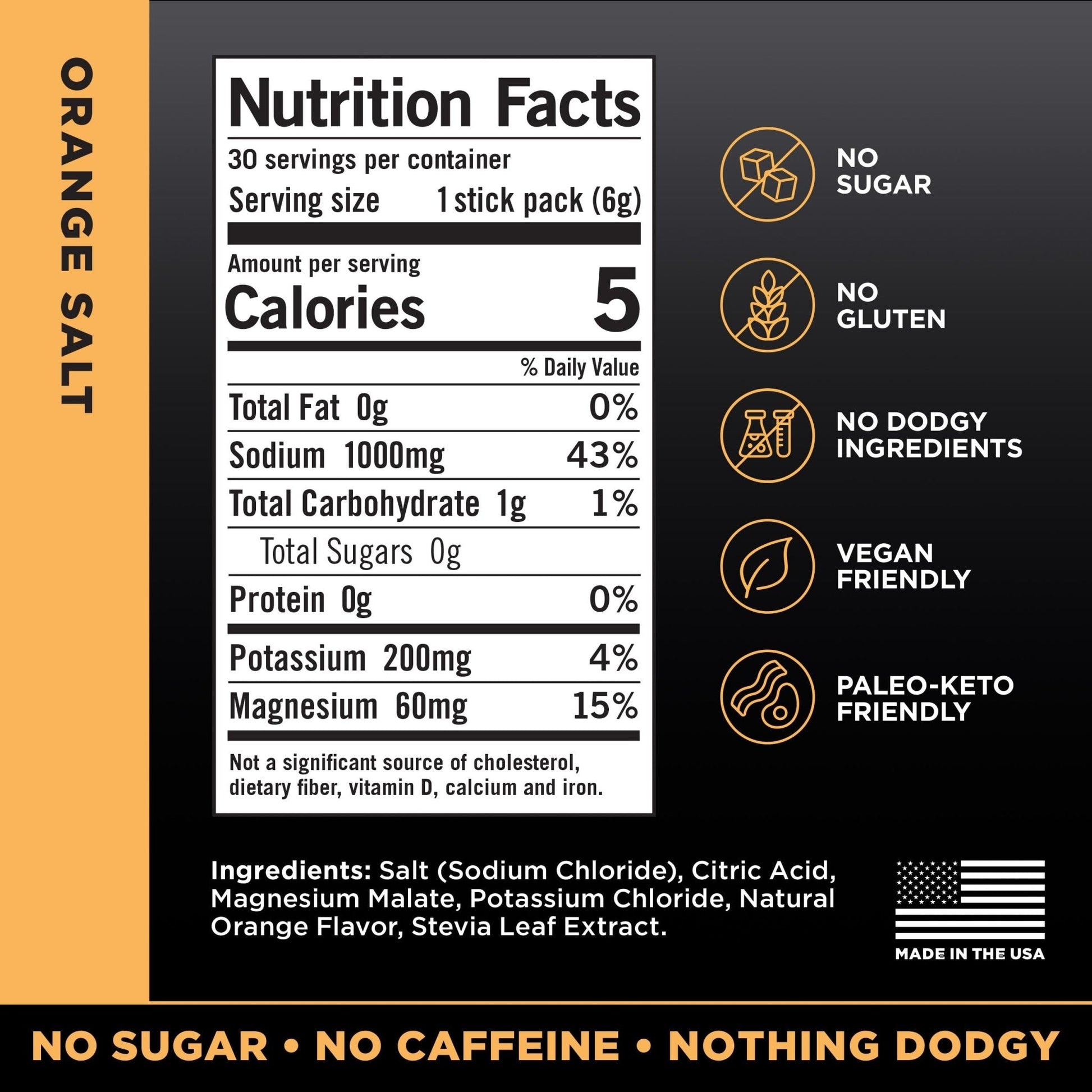 LMNT Zero Sugar Electrolytes - Orange Salt | Drink Mix | 30-Count - Maple Wellness Supplements