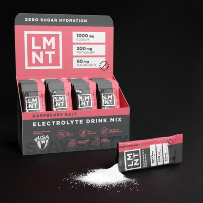 LMNT Zero Sugar Electrolytes - Raspberry Salt | Drink Mix | 30-Count - Maple Wellness Supplements