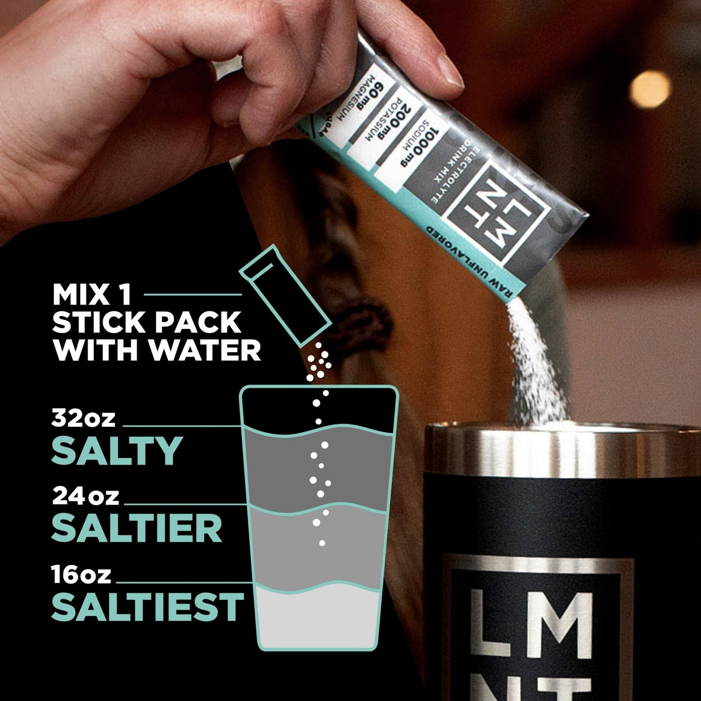 LMNT Zero Sugar Electrolytes - Raw Unflavored Salt | Drink Mix | 30-Count - Maple Wellness Supplements