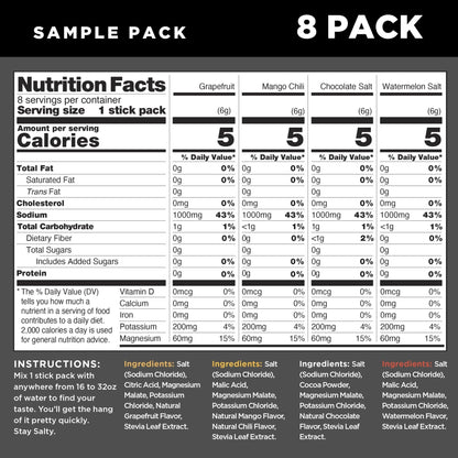 LMNT Zero Sugar Electrolytes - Sample Pack | Drink Mix | 8-Count - Maple Wellness Supplements