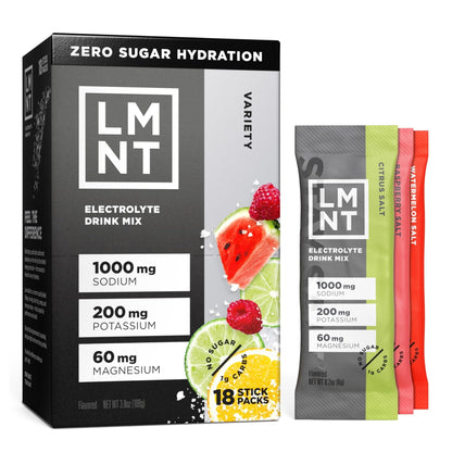 LMNT Zero Sugar Electrolytes - Variety Pack Bundle | Drink Mix | 18-Count - Maple Wellness Supplements