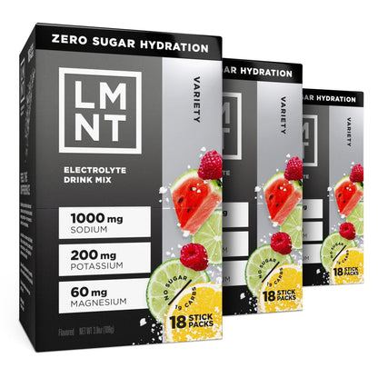 LMNT Zero Sugar Electrolytes - Variety Pack Bundle | Drink Mix | 54-Count - Maple Wellness Supplements