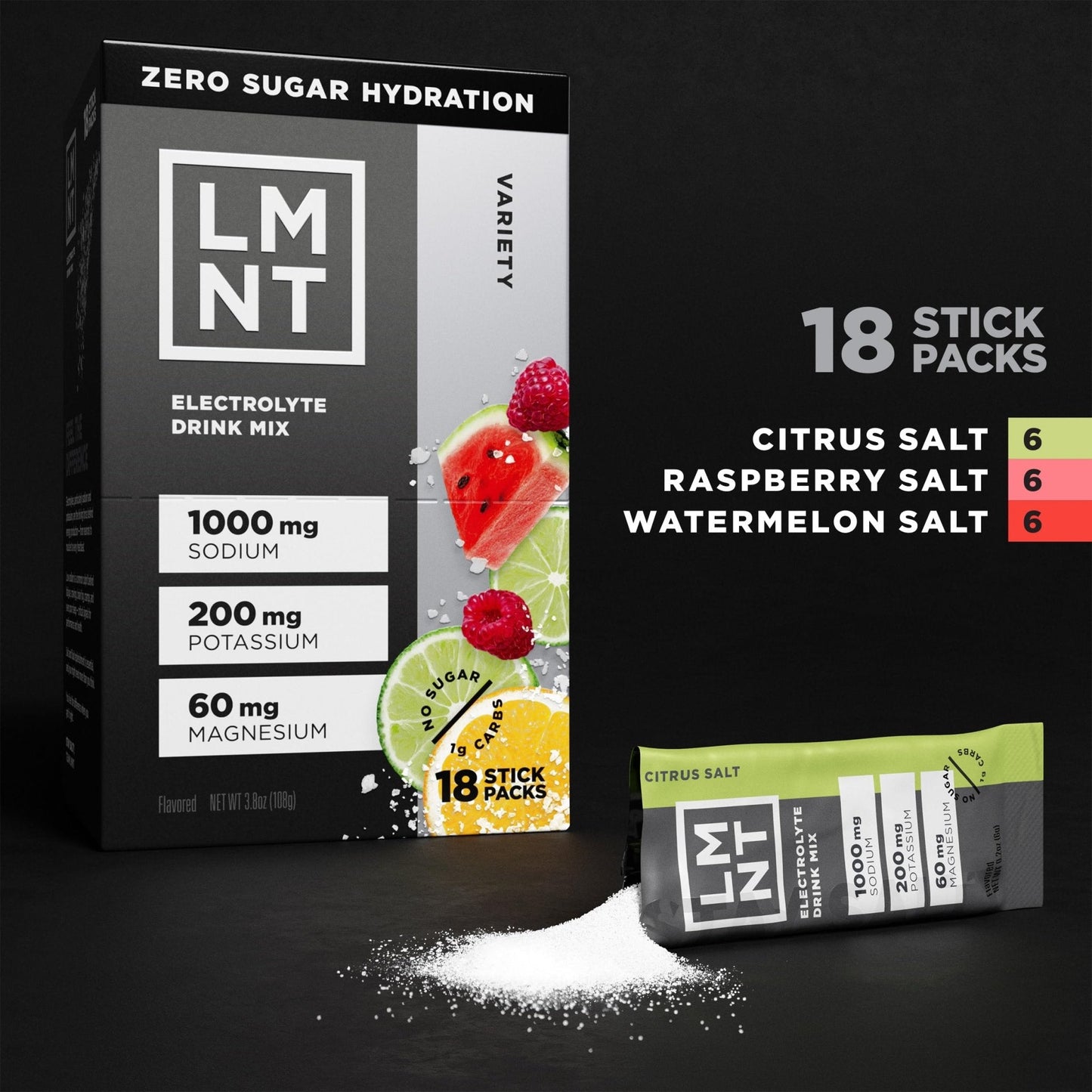 LMNT Zero Sugar Electrolytes - Variety Pack Bundle | Drink Mix | 54-Count - Maple Wellness Supplements