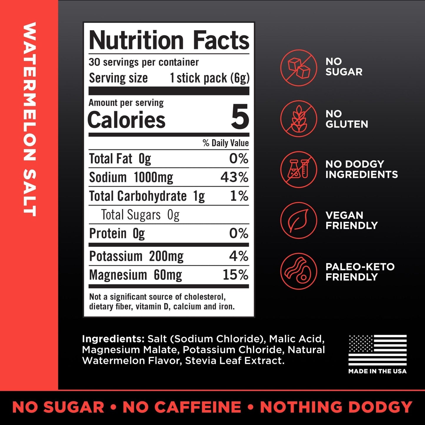 LMNT Zero Sugar Electrolytes - Watermelon Salt | Drink Mix | 30-Count - Maple Wellness Supplements