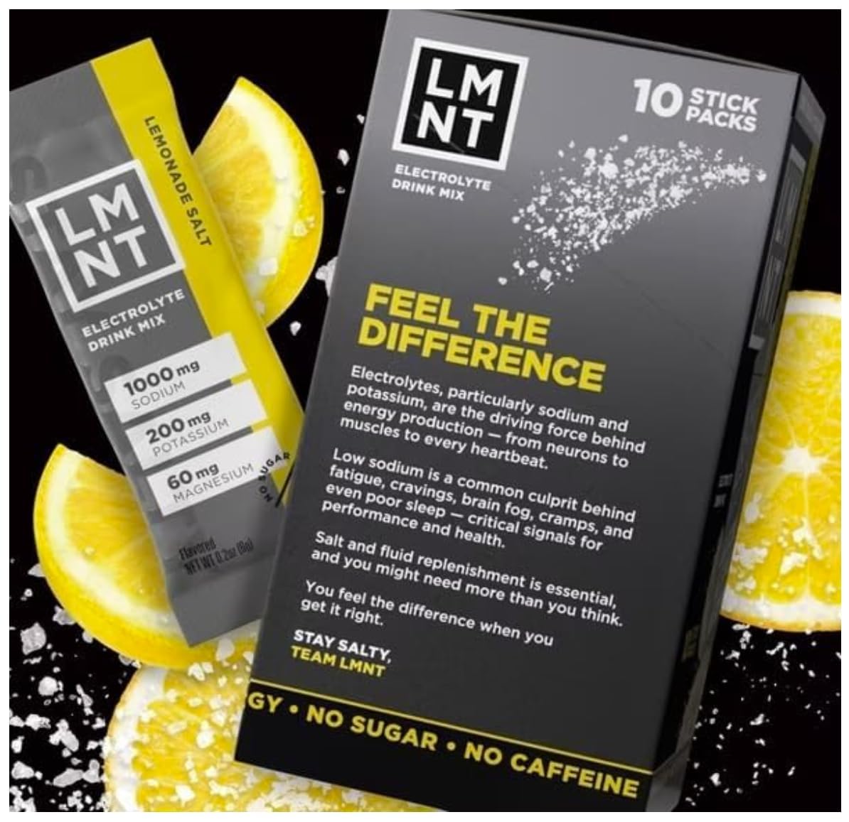 LMNTS Lemonade Zero-Sugar Electrolytes Drinks - 10ct/2.1oz - Maple Wellness Supplements