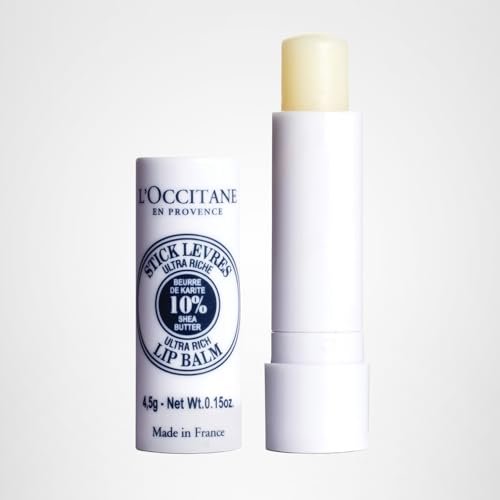 L'OCCITANE 10% Organic Shea Butter Ultra Rich Lip Balm Stick, Moisturizes, Nourishes, Repairs & Softens Dry, Chapped Lips, Long Lasting, Vegan - Maple Wellness Supplements