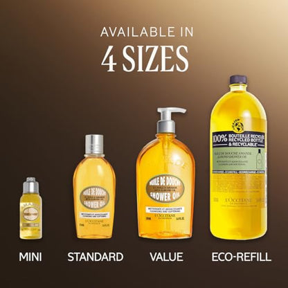 L'OCCITANE Cleansing & Softening Almond Shower Oil. 8.40 fl oz - Maple Wellness Supplements