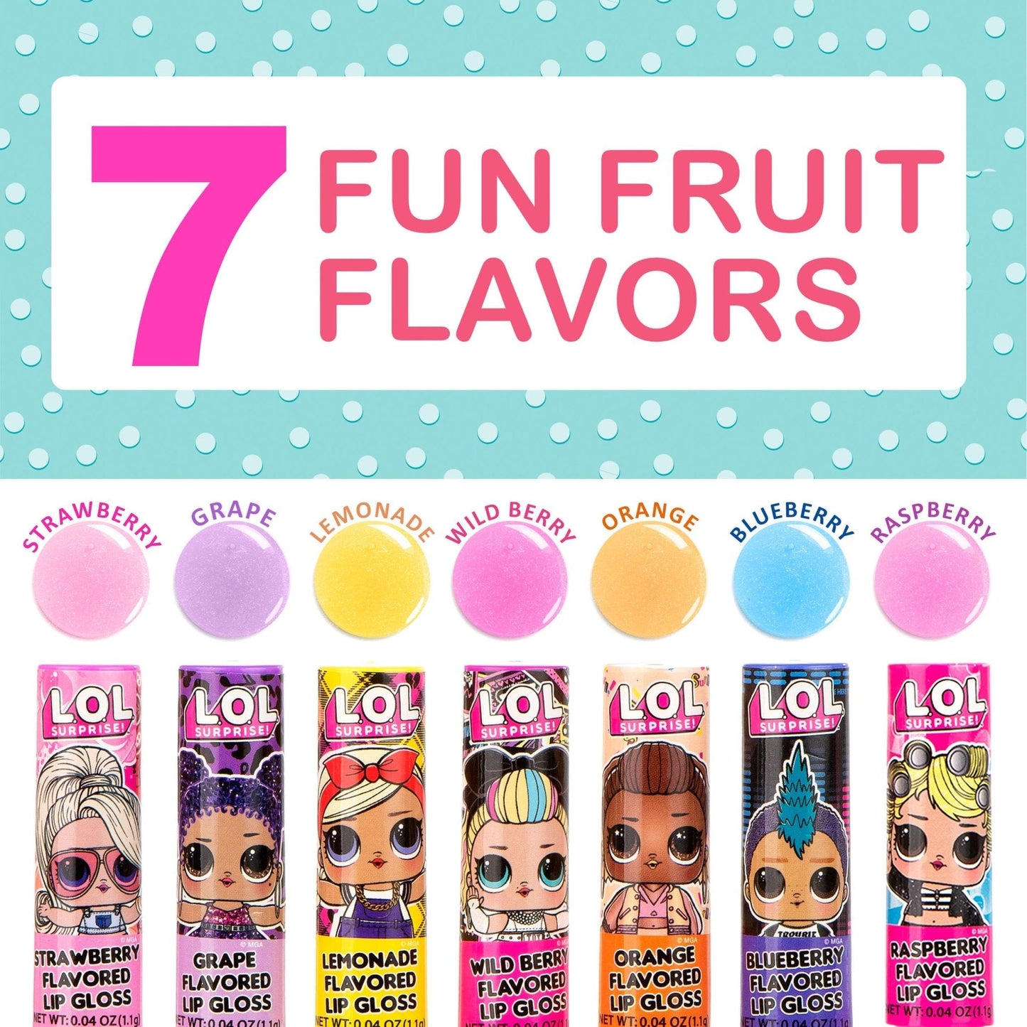 L.O.L Surprise 7-Pack Lip Gloss for Girls, Lol Lip Gloss - Maple Wellness Supplements