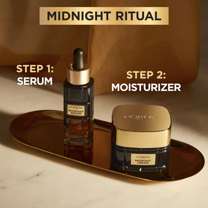 L'Oreal Paris Age Perfect Anti-Aging Midnight Cream, Face Moisturizer to Reduce Wrinkles and Firm Skin, 1.7oz + Serum Sample - Maple Wellness Supplements