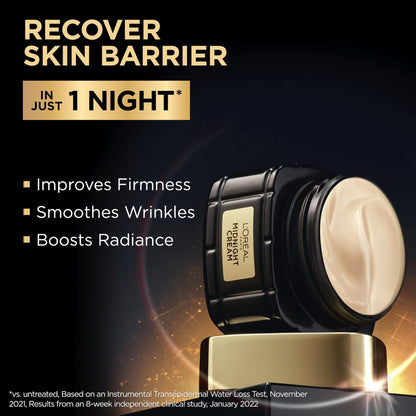 L'Oreal Paris Age Perfect Anti-Aging Midnight Cream, Face Moisturizer to Reduce Wrinkles and Firm Skin, 1.7oz + Serum Sample - Maple Wellness Supplements