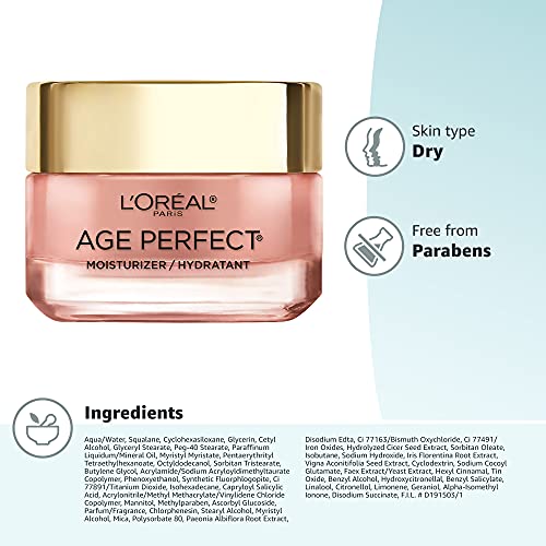 L'Oreal Paris Age Perfect Rosy Tone Anti-Sagging Face Moisturizer, Renew & Revive Healthy Tone, 1.7 oz (Packaging May Vary) - Maple Wellness Supplements