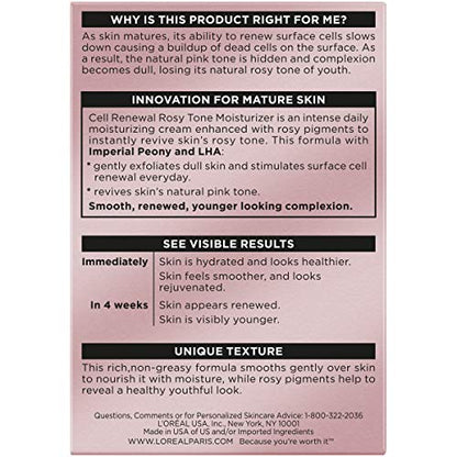 L'Oreal Paris Age Perfect Rosy Tone Anti-Sagging Face Moisturizer, Renew & Revive Healthy Tone, 1.7 oz (Packaging May Vary) - Maple Wellness Supplements