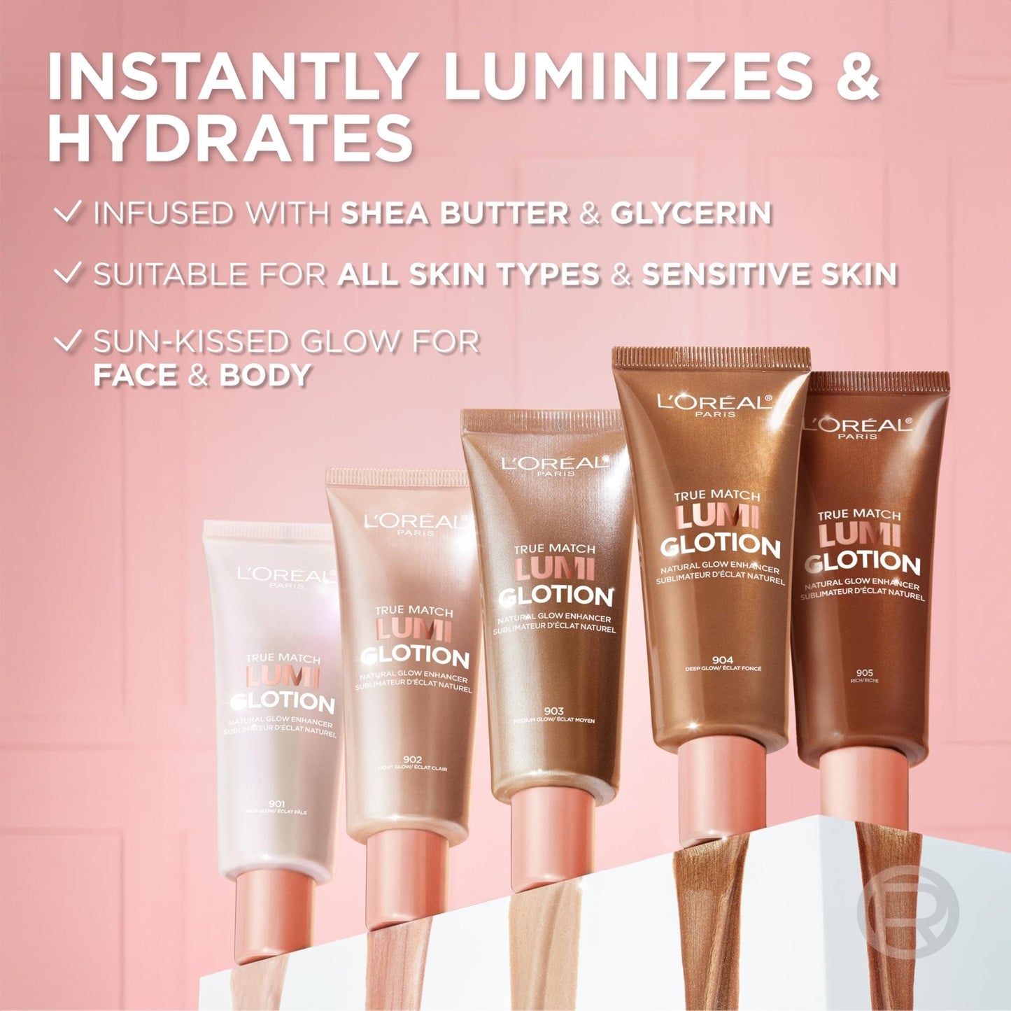 L'Oreal Paris Makeup True Match Lumi Glotion, Natural Glow Enhancer, Illuminator Highlighter, Bronzing Drops For a Sun-Kissed Glow, 903 Medium - Maple Wellness Supplements
