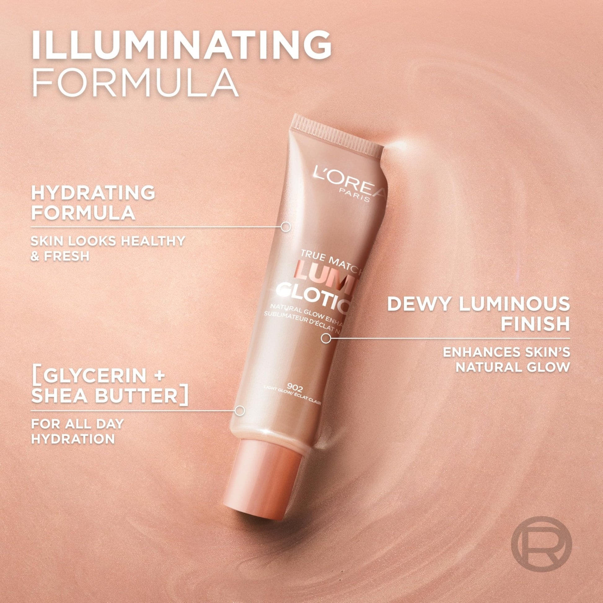 L'Oreal Paris Makeup True Match Lumi Glotion, Natural Glow Enhancer, Illuminator Highlighter, Bronzing Drops For a Sun-Kissed Glow, 903 Medium - Maple Wellness Supplements