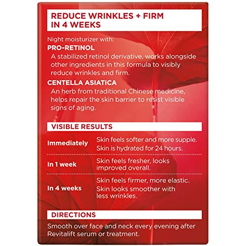 L'Oreal Paris Revitalift Anti-Wrinkle and Firming Face Night Cream, Pro Retinol 1.7 oz - Maple Wellness Supplements
